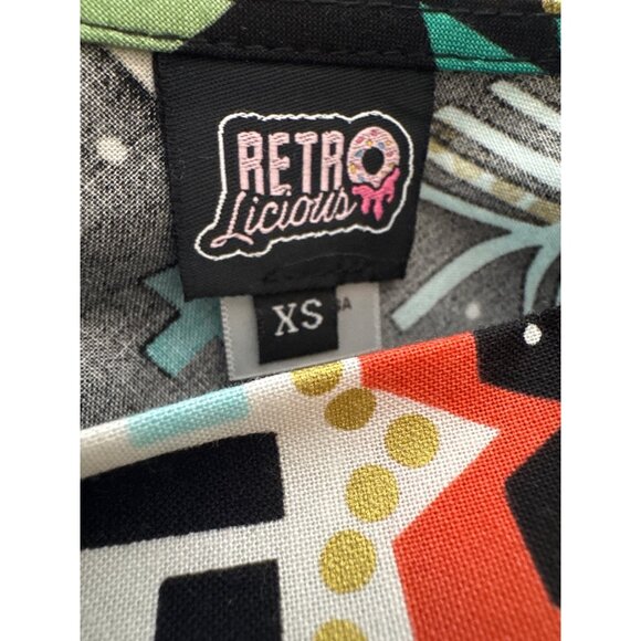 Retrolicious XS Christmas Village Party Dress Cotton Black NWT - Picture 3 of 14